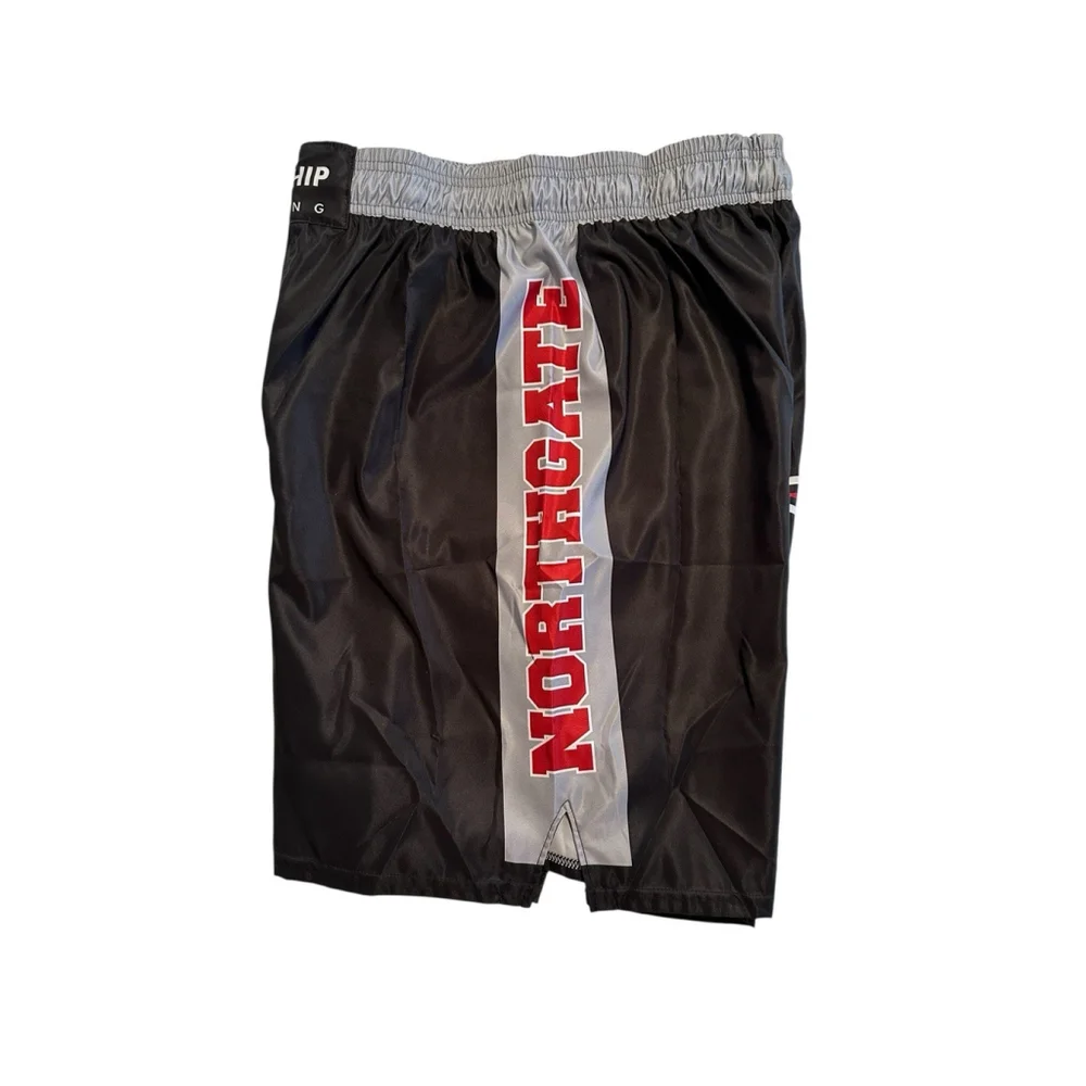 Wrestling Shorts With Drawstring Boys Large Black Polyester Bronco Horse